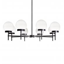 Russell Lighting CH3888/BK/OP - Liberty - 8 Light 36 Chandelier in Black with Opal Glass