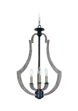 Craftmade 35133-WP - Winton 3 Light Foyer in Weathered Pine/Bronze