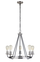 Craftmade 50325-FBBNK - Randolph 5 Light Chandelier in Flat Black/Brushed Polished Nickel