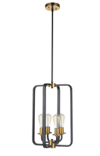 Craftmade 50334-FBSB - Randolph 4 Light Foyer in Flat Black/Satin Brass