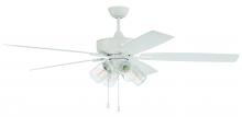 Craftmade OS104W5 - 60" Outdoor Super Pro 104 in White w/ Flat Black Blades