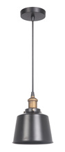 Craftmade P760MBKPAB1 - 1 Light Mini Pendant in Matte Black/Patina Aged Brass